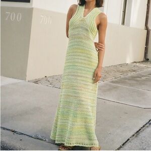 ZARA Crochet Midi Dress (Size L)
